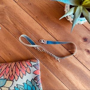 Blue and Gold Ribbon Choker Necklace